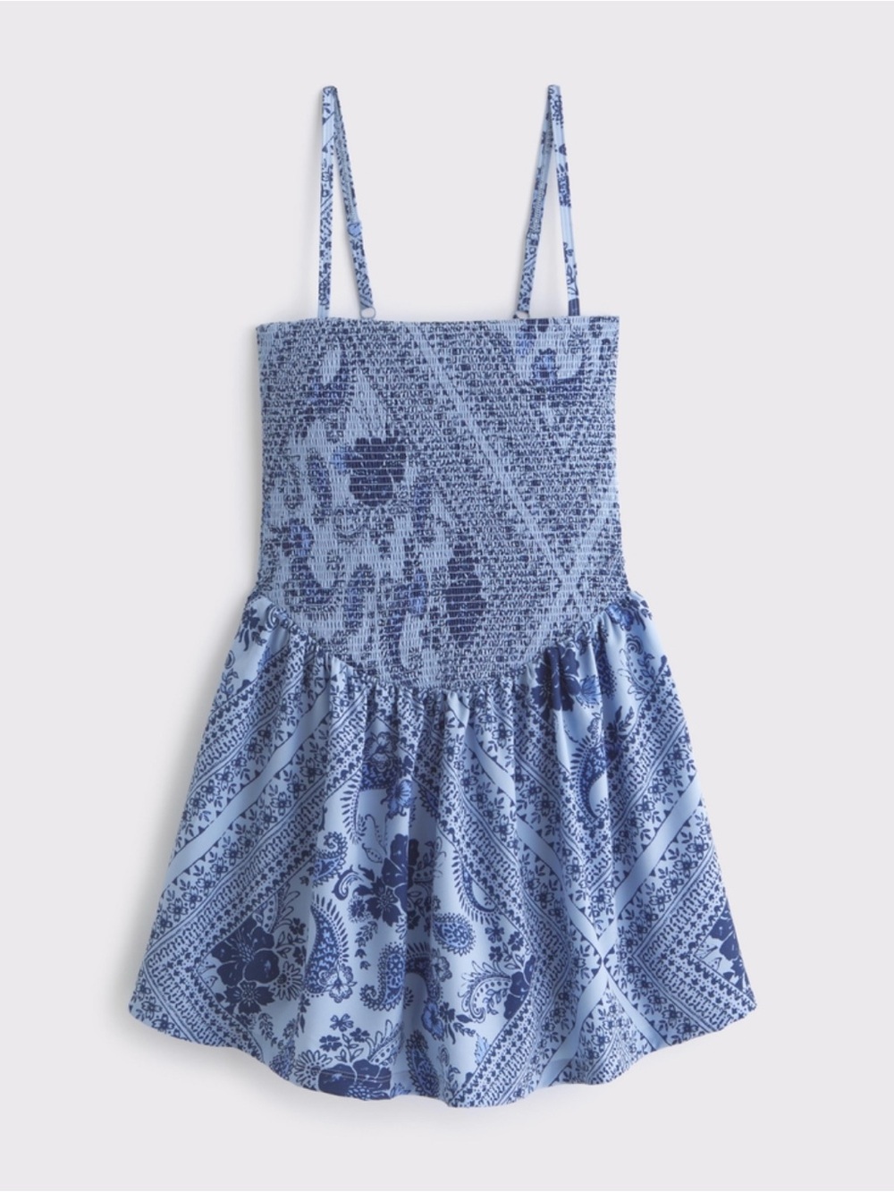 YPB Motion by Abercrombie Light Blue Paisley Mini Skort